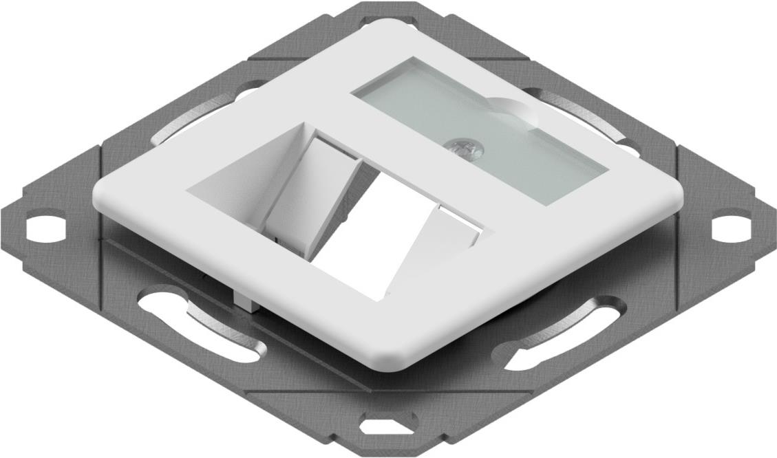 EasyLan preLink / fixLink Modulaufnahme, 1xKS m. Zentralplatte RAL 9010 (CKVD1D2)