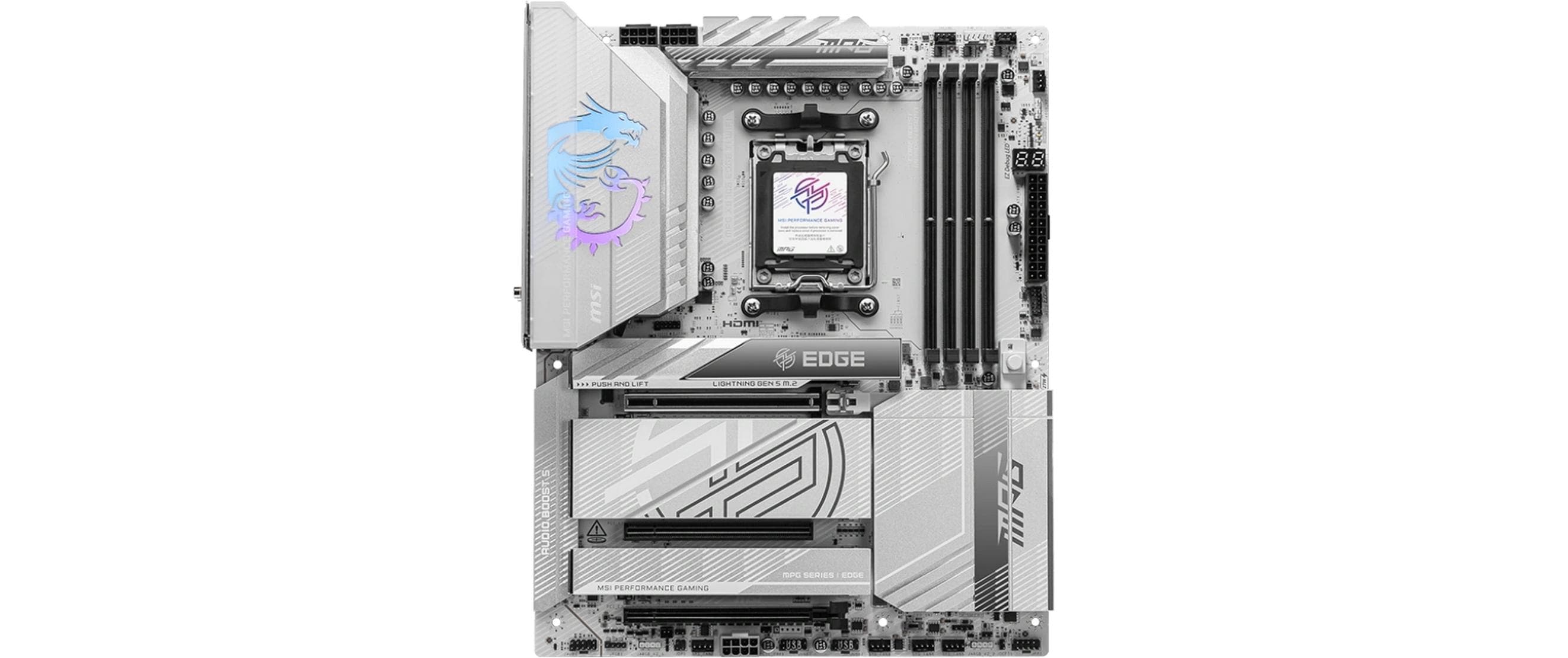 MSI MPG X870E EDGE TI WIFI Mainboard AMD X870E Sockel AM5 ATX DDR5 Silber
