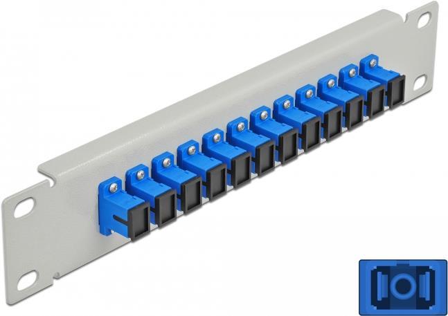 Delock - Patch Panel - Rack montierbar - SC SM X 12 - Grau, Blau - 1U - 25,4 cm (10) (66781)