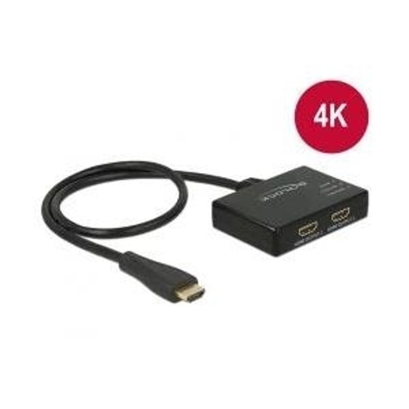 Delock HDMI Splitter 1 x HDMI in > 2 x HDMI out 4K 30 Hz 87700