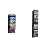 helit Wand-Prospekthalter Mesh, A4 hoch, 5 Fächer, schwarz aus Drahtmetall, pulverbeschichtet, Fachtiefe: 20 mm, - 1 Stück (H6260095)