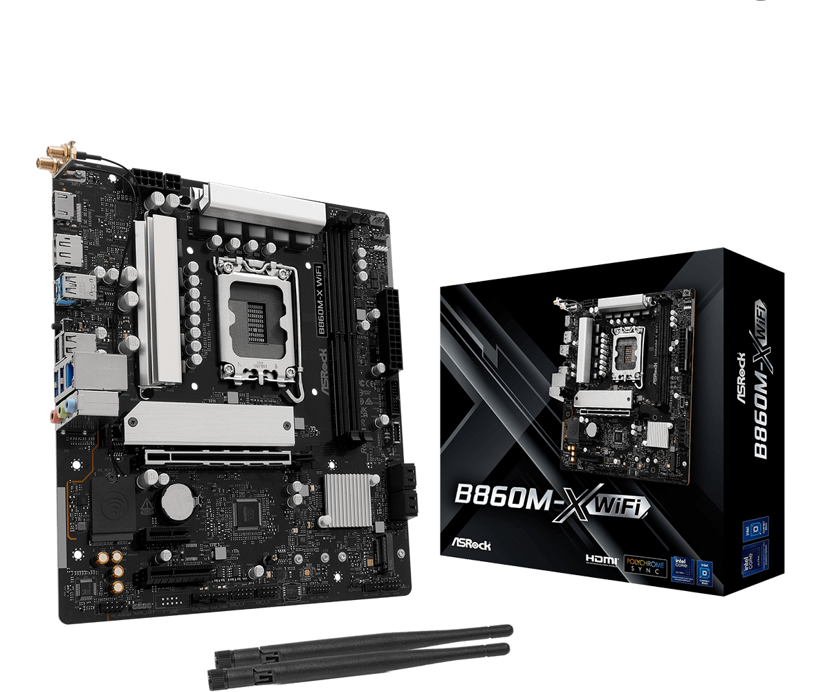 ASRock B860M-X WiFi Intel B860 LGA 1851 mATX Mainboard DDR5 Schwarz
