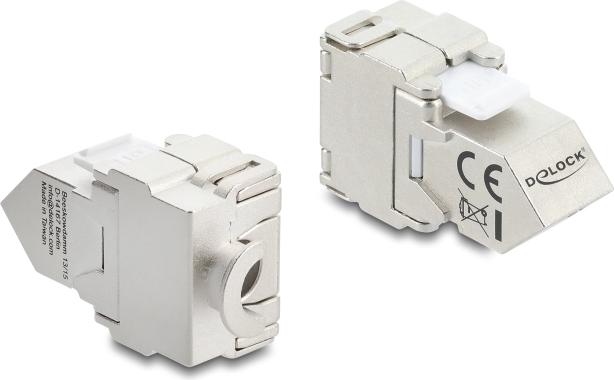 Delock Keystone Modul RJ45 Buchse zu LSA Cat.6A 45° gewinkelte geschirmt 180° (90938)