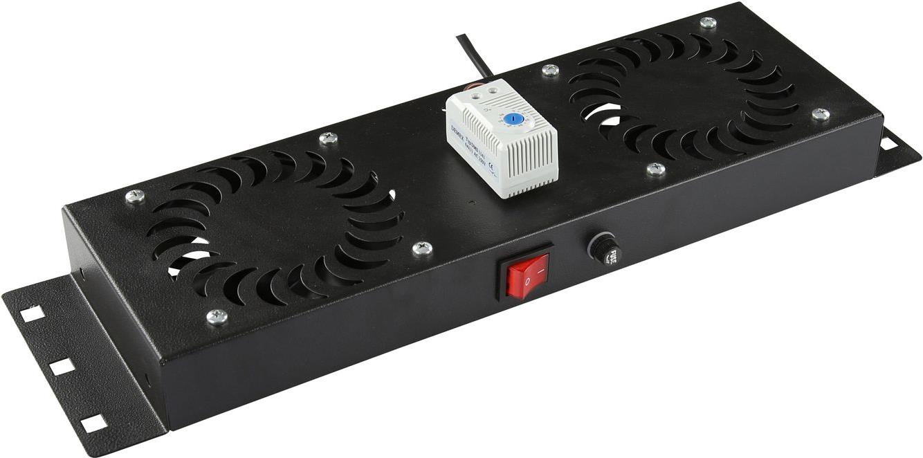 Lanview RAF115BL-UK. Produktfarbe: Schwarz, Anzahl Lüfter: 2 Lüfter, Rack-Kapazität: 1U. Breite: 487 mm, Tiefe: 1330 mm, Höhe: 45 mm. Paketgewicht: 2,38 kg (RAF115BL-UK)