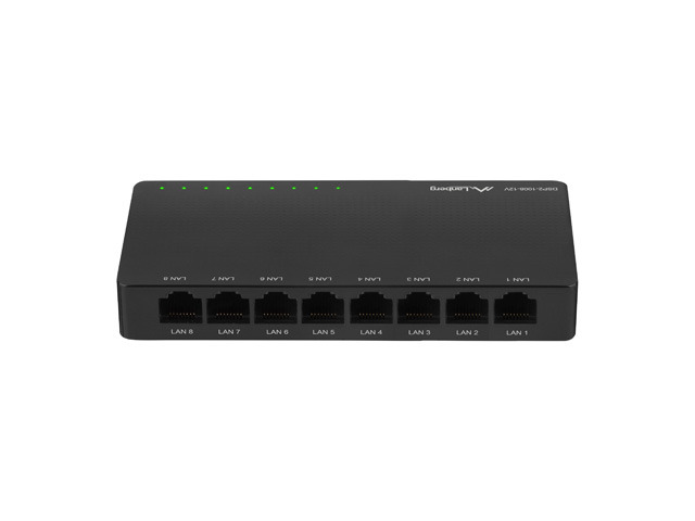 Lanberg DSP2-1008-12V Switch 8 Ports Gigabit Ethernet Schwarz