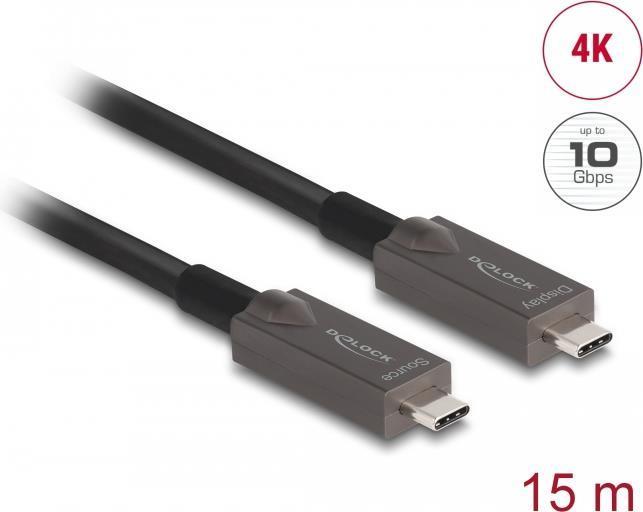 DeLOCK 84179 USB Kabel 15 m USB 3.2 Gen 2 (3.1 Gen 2) USB C Schwarz (84179) (geöffnet)