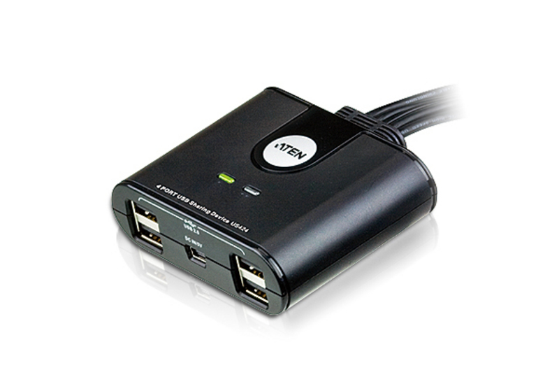 ATEN US424 USB 2.0 Peripherie-Freigabe-Switch 4 Ports Schwarz