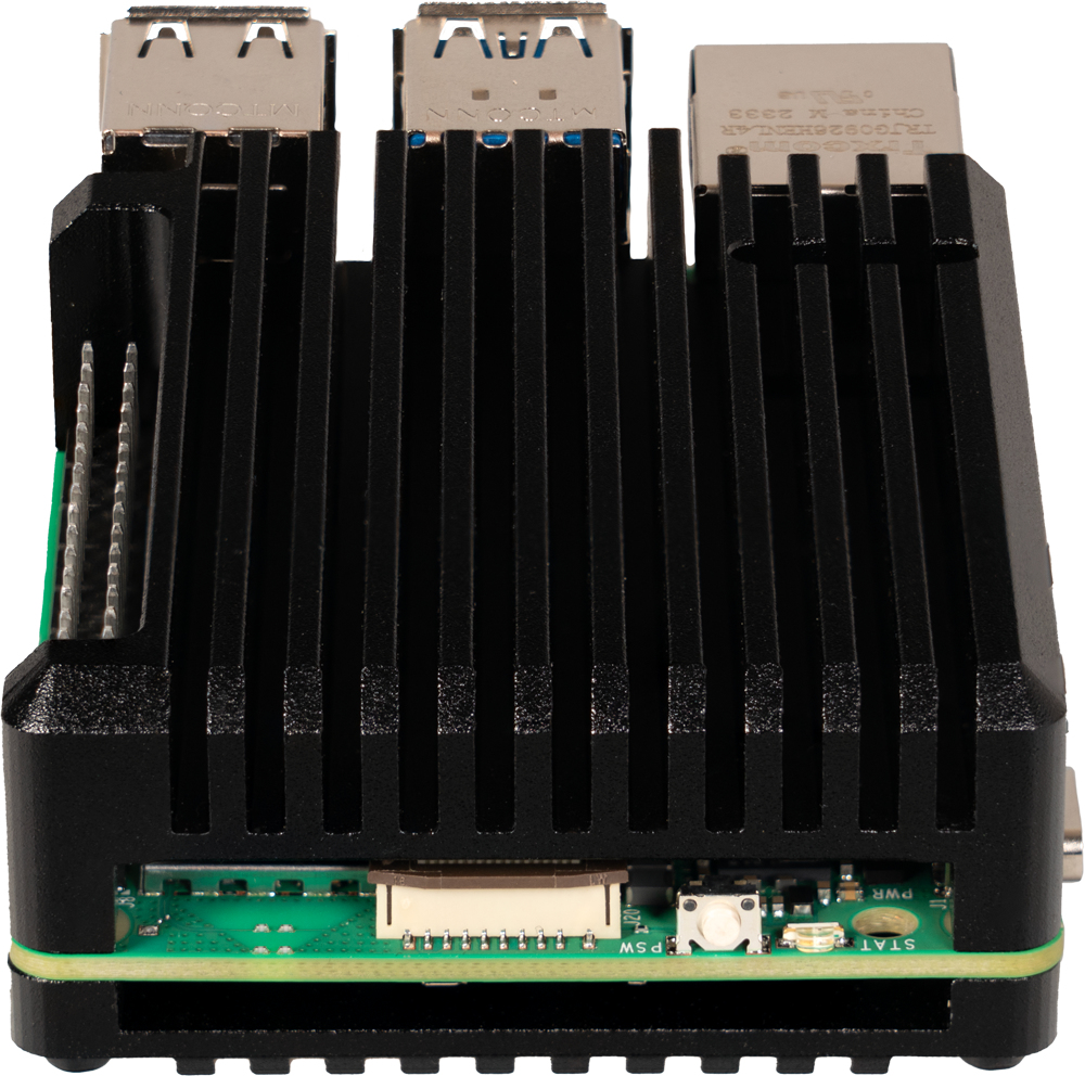 Joy-iT ARMOR Case BLOCK Aluminiumgehäuse für Raspberry Pi 5 Schwarz