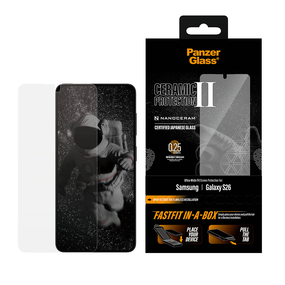 PanzerGlass PG75225 Ceramic Displayschutzfolie Samsung Galaxy S26 Ultra-Wide Fit Transparent