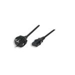 Manhattan Power Cord/Cable, Euro 2-pin plug (CEE 7/4) to C13 Female (kettle lead), 1.8m, 16A, Black, Lifetime Warranty, Polybag (300148)