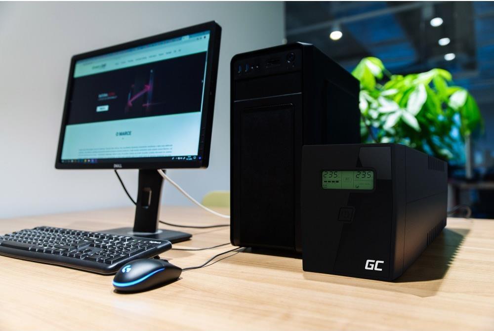 Green Cell Micropower 600VA USV Line-Interactive 600 VA 360 W 7 Ah AGM Schwarz