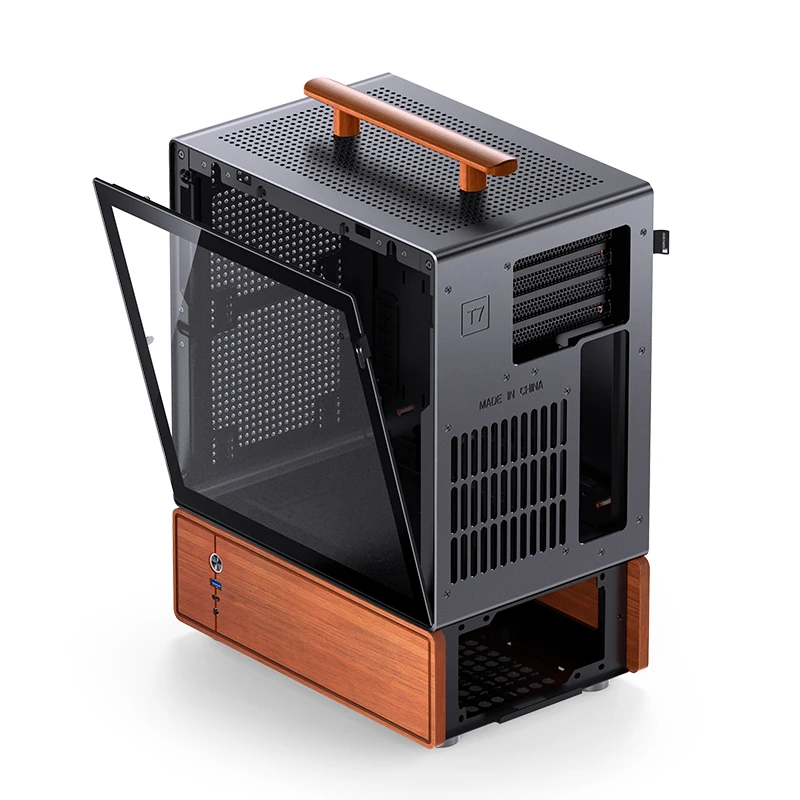 Jonsbo T7 BLACK PC-Gehäuse Midi-Tower mATX Tempered Glass Schwarz