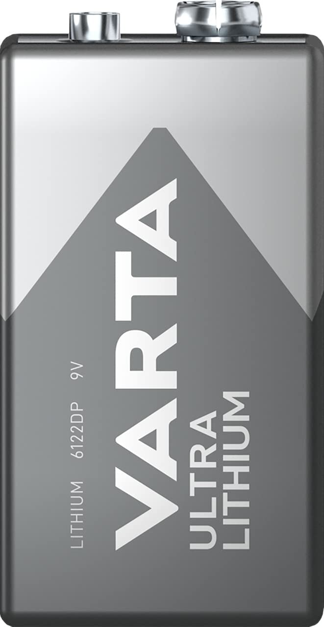 VARTA Batterien 9V Blockbatterie, 1 Stück, Ultra Lithium, hohe Leistung für Rauchmelder, Brand- & Feuermelder, Digitalkamera (06122 301 401)