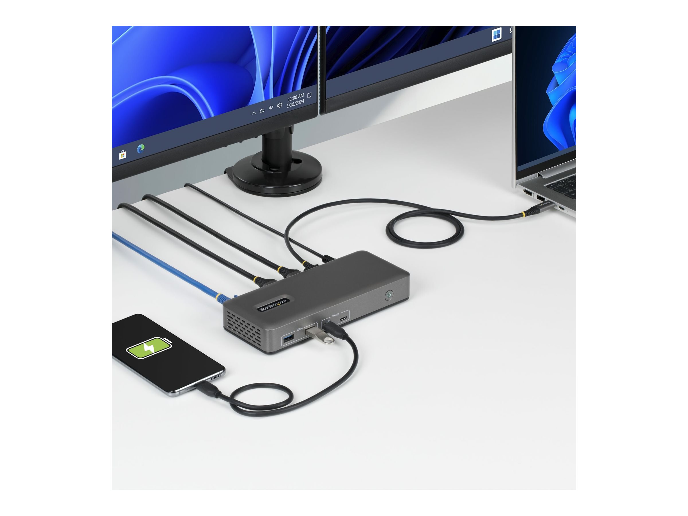 Startech 196UE-USBC-DOCK USB-C Dockingstation Dual 4K 60Hz HDMI 1GbE Space-grau
