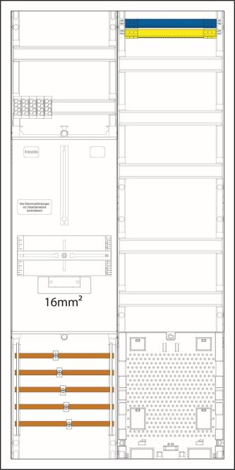 F-Tronic 3-Punkt Zählerschrank 7190200 3HZ721APZL-16 1 ZP 16mm² 1 VAPZ IP43