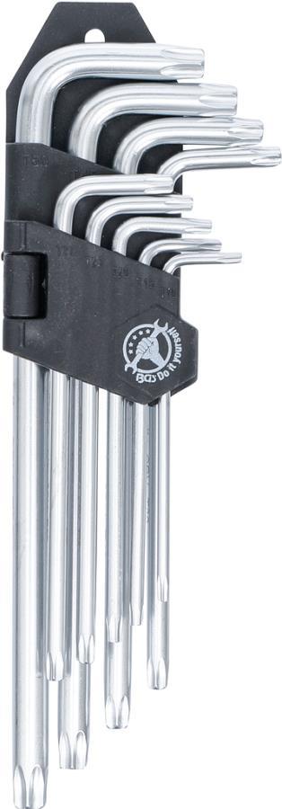 BGS technic KG TORX®-Winkelschraubendrehersatz 9-tlg. metrisch lang T10-T50 Kunststoffhalter (816)