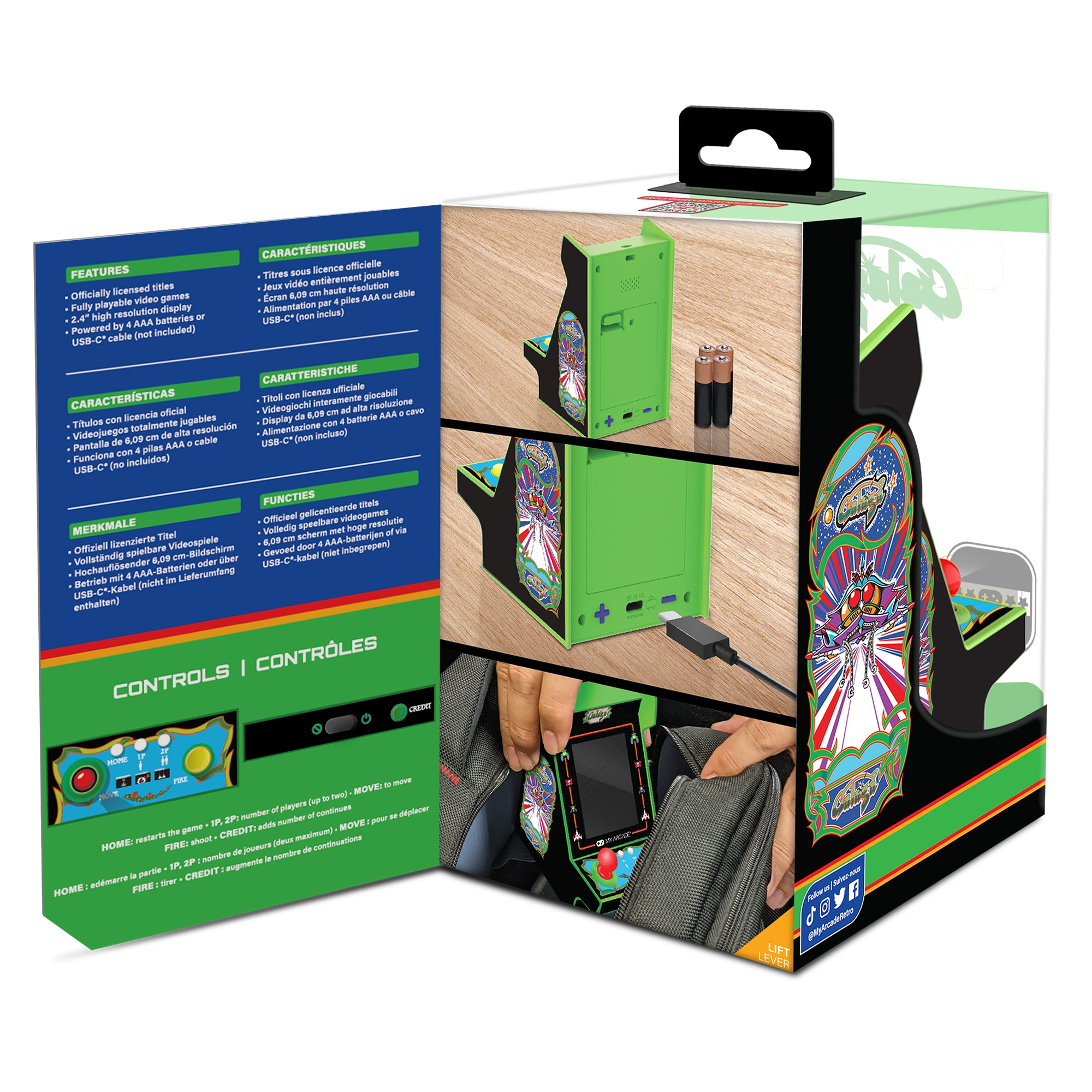 dreamGEAR My Arcade GALAGA Nano Player Pro Tragbare Spielkonsole 2.4" Mehrfarbig