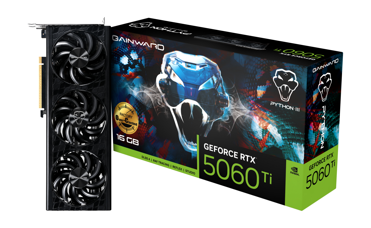 Gainward GeForce RTX 5060 Ti Python III OC 16 GB GDDR7 Schwarz