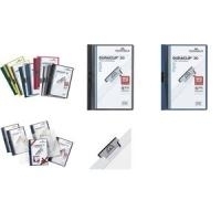 DURABLE Klemmhefter DURACLIP ORIGINAL 30, DIN A4, weiß transparenter Vorderdeckel, mit Metallklemme, - 5 Stück (2227-02)
