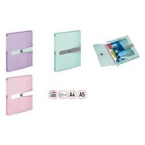 herlitz Sammelbox easy orga to go Pastell, DIN A4, minze- transparent, PP-Folie, Füllhöhe: 40 mm, mit Gummizugver - 1 Stück (11409000)