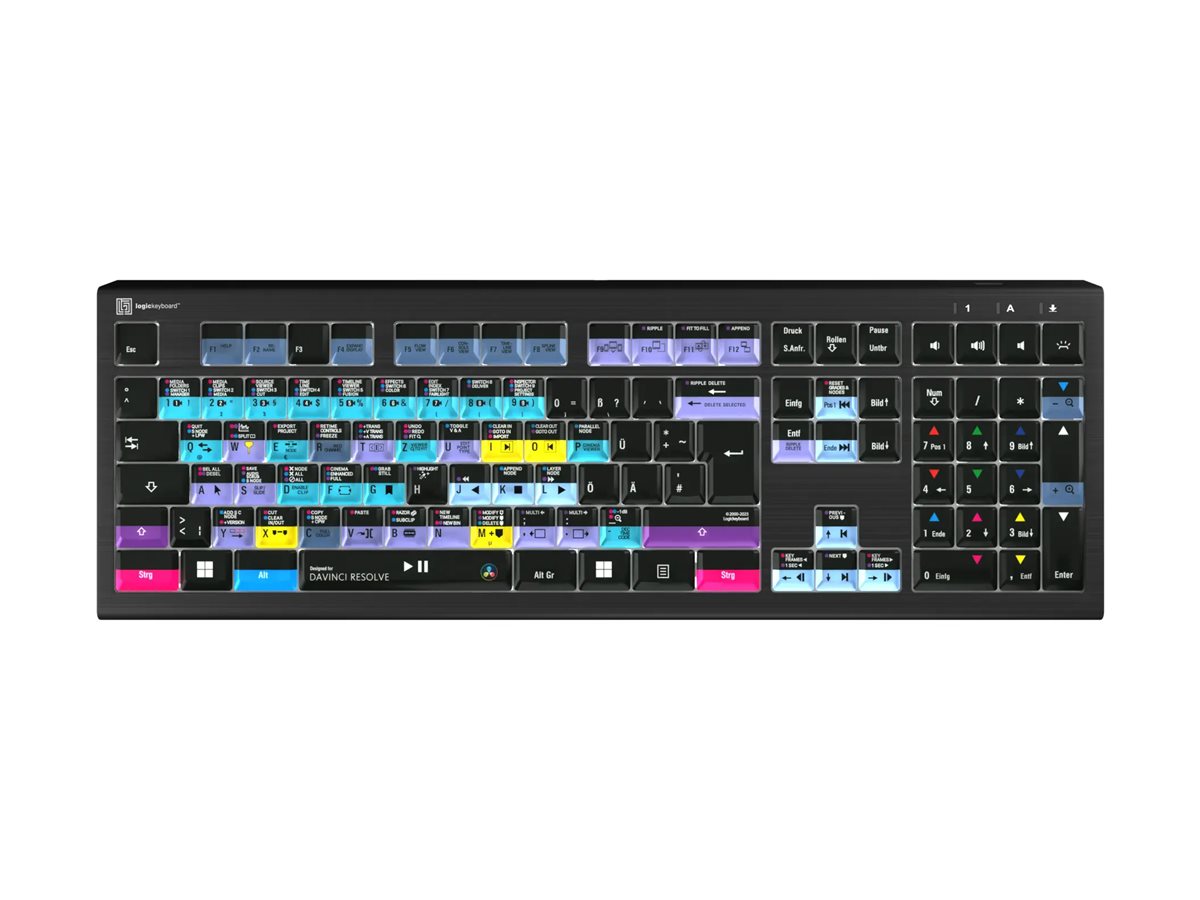 LogicKeyboard DaVinci Resolve Astra 2 USB Tastatur QWERTZ Schwarz