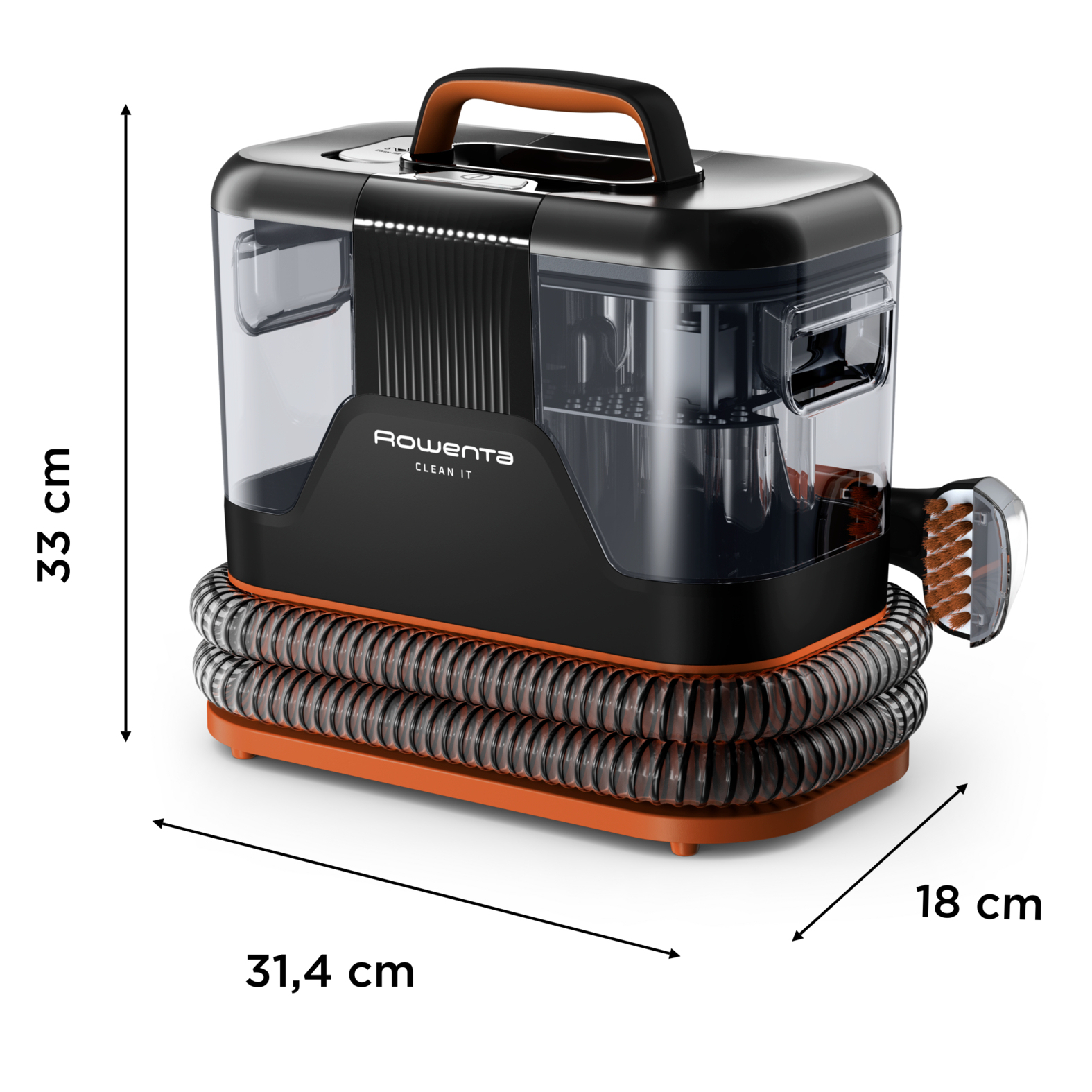 Rowenta Clean It IN5011 Fleckenreiniger Nass/Trocken 400 W 1,5 l Beutellos Schwarz/Braun
