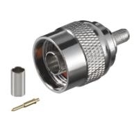 Wentronic Goobay N-Stecker/Crimp D: 5,2 mm, Gold Pin - für RG 58 Kabel (11361)
