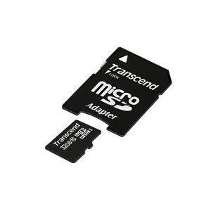 Transcend Flash-Speicherkarte (microSDHC/SD-Adapter inbegriffen) (TS32GUSDHC10)