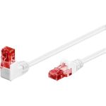 Goobay CAT 6 Patchkabel 1x 90° gewinkelt, U/UTP, Weiß, 5 m - Rastnase oben, CCA Kupfergemisch (51525)