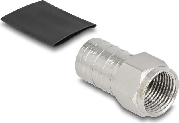 Delock F Stecker zum Crimpen RG-6mit passendem Schrumpfschlauch (91779)