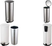 helit Tret-Abfallbehälter "the zinc", 20 Liter, silber aus Edelstahl, rund, Soft-Close-Funktion, mit Fußpedal, - 1 Stück (H2406600)