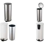 helit Tret-Abfallbehälter "the zinc", 20 Liter, silber aus Edelstahl, rund, Soft-Close-Funktion, mit Fußpedal, - 1 Stück (H2406600)