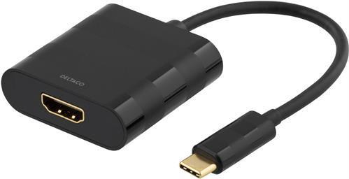 Deltaco USBC-HDMI Videokabel-Adapter 0,1 m USB Typ-C Schwarz (USBC-HDMI)