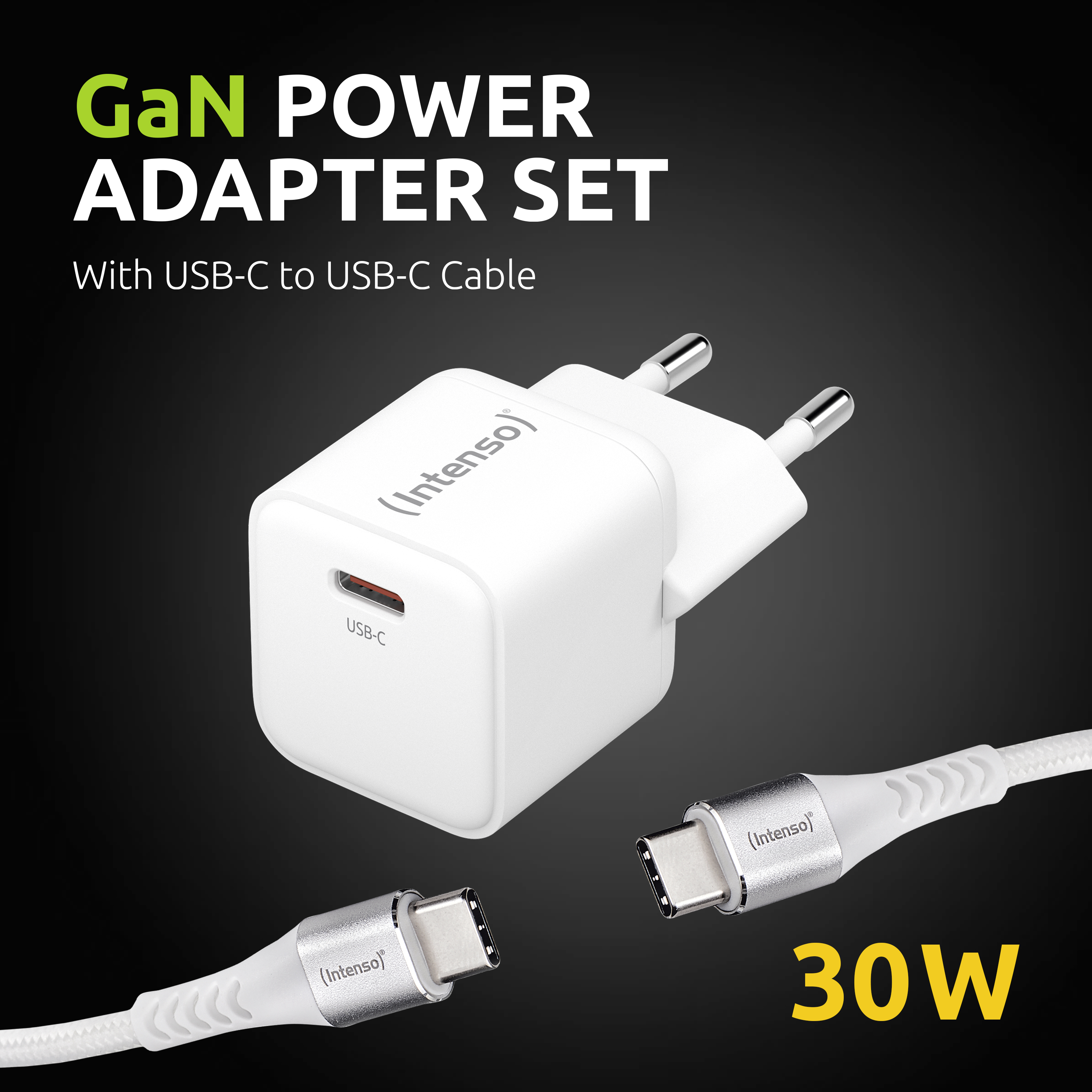 Intenso W30C Netzteil 30 W USB-C Weiß