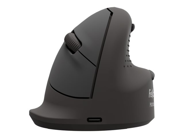 Fellowes Breyta Plus+ Vertikale Maus Medium Rechtshänder kabellos Bluetooth 2.4 GHz USB-C Schwarz