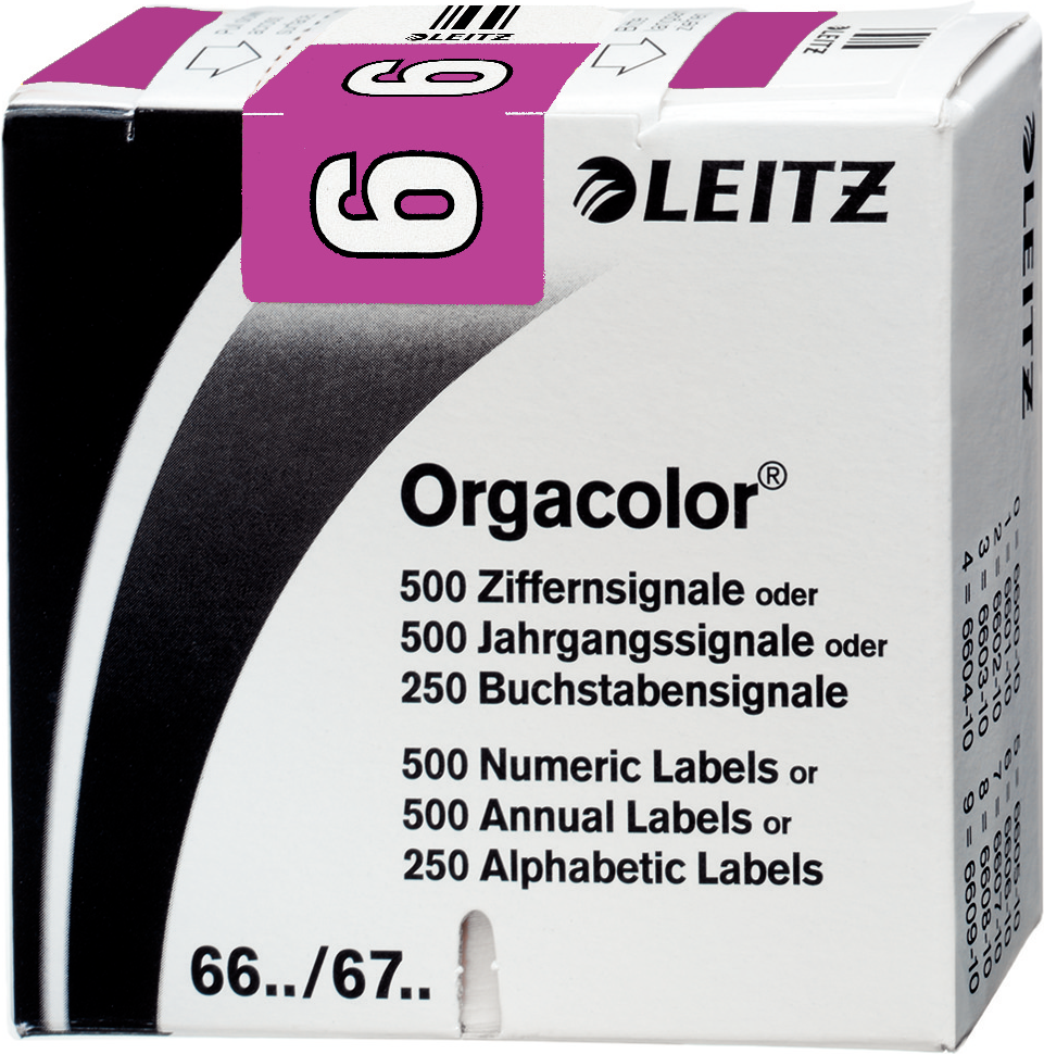 LEITZ Orgacolor - Violett - Abgerundetes Rechteck - 30 x 23 mm - 73 x 73 x 30 mm (6606-10-00)