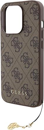 GUESS Hard Cover 4G Charms Brown für Apple iPhone 15 Pro Max (GUHCP15XGF4GBR)