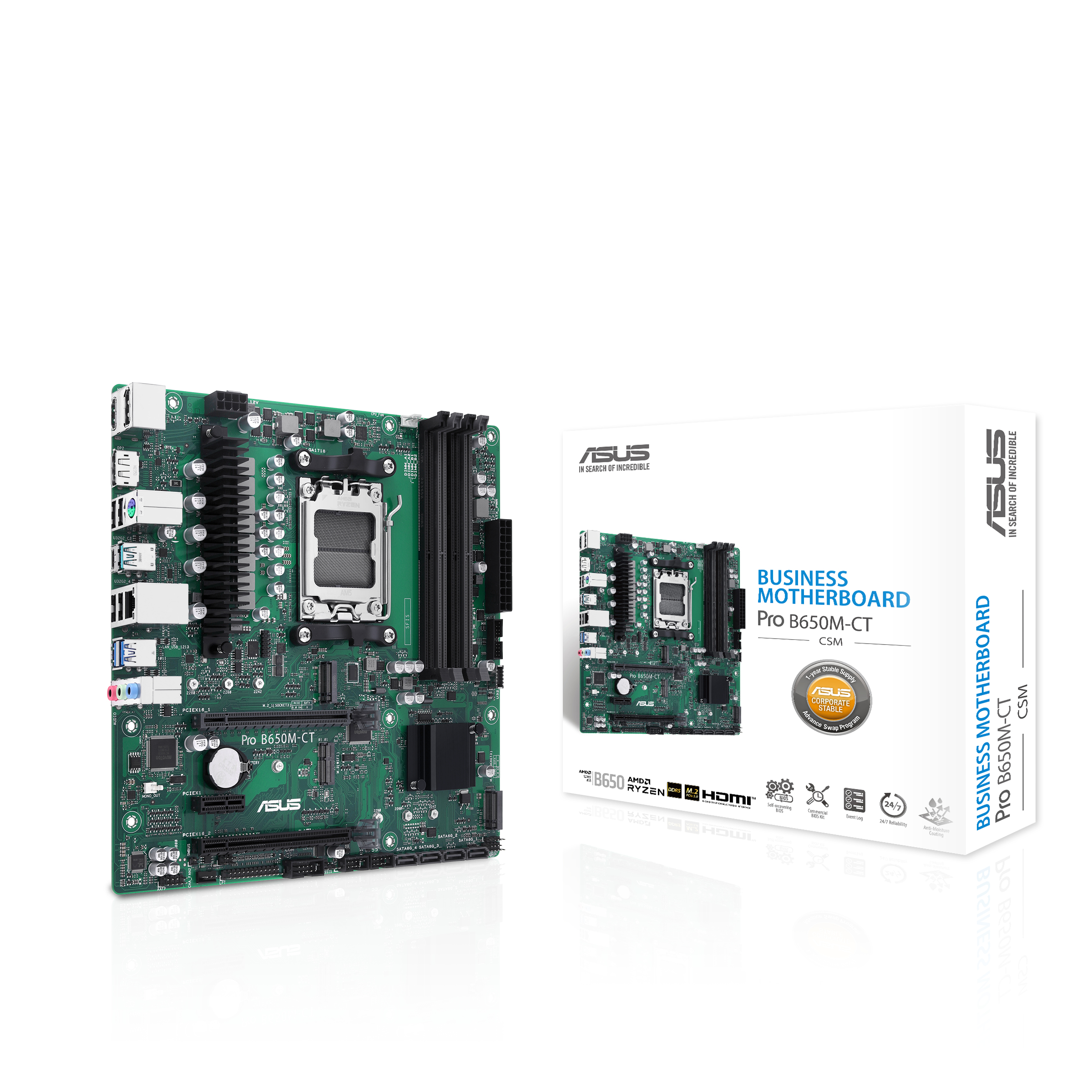 ASUS PRO B650M-CT-CSM Mainboard AMD B650, Sockel AM5, DDR5, Micro ATX