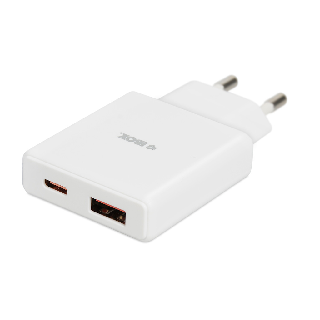 iBOX C-43 Slim GaN Netzladegerät 30 W Power Delivery USB-C USB-A Weiß