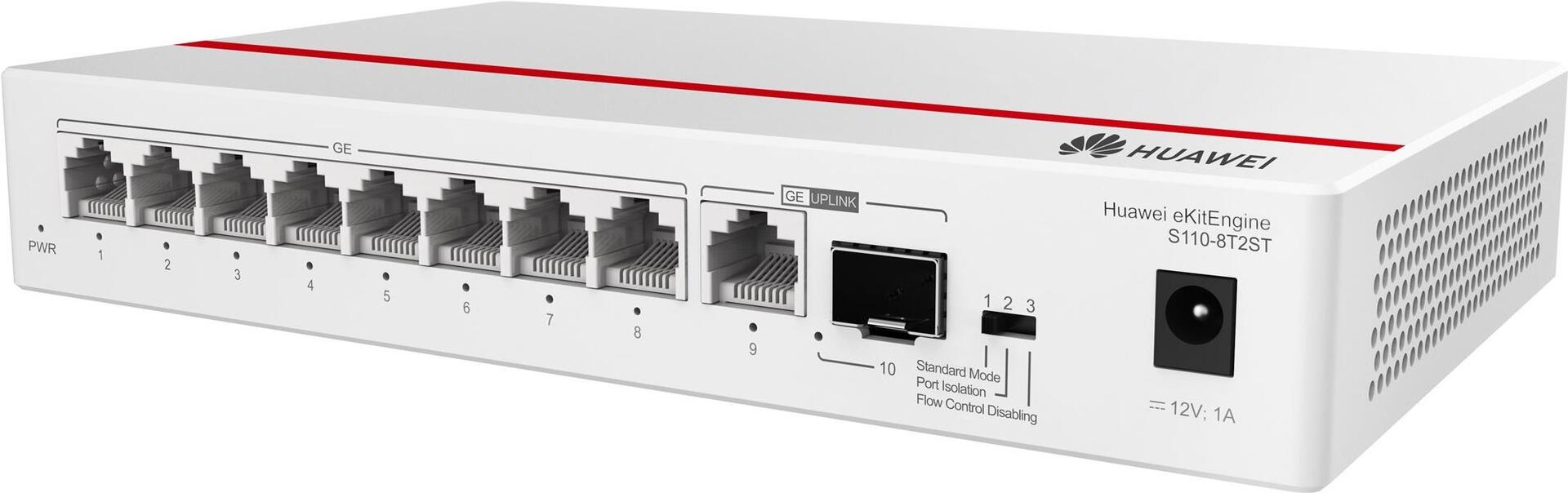 Huawei S110-8T2ST 8x10/100/1000BASE-T ports 1xGE SFP port 1x10/100/1000BASE-T (98012199)