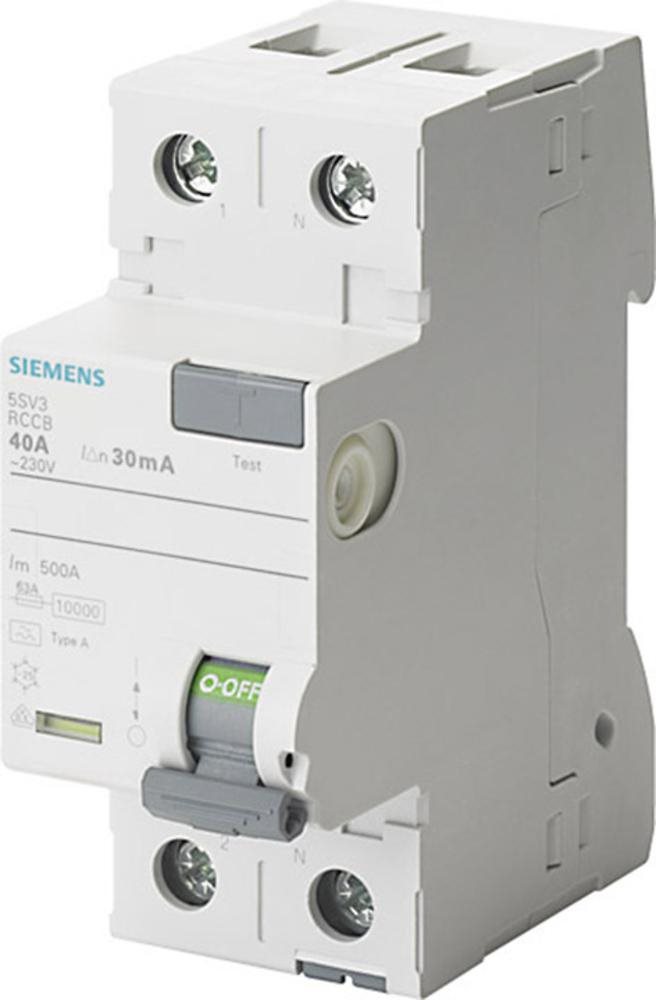 Siemens FI-Schutzschalter 2polig 40 A 230 V 5SV3314-6 (5SV3314-6)