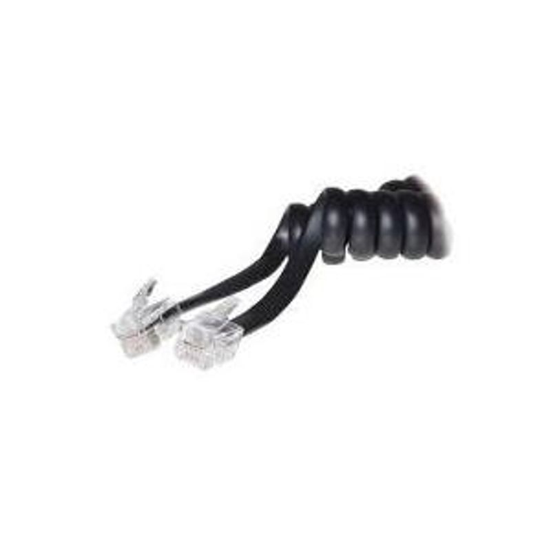 Hörerkabel gewendelt 4 m Western/Western 4/4 schwarz TC 70135 / 68002