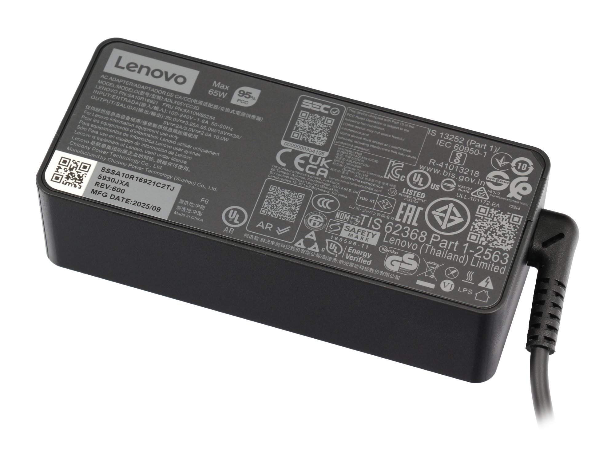 Lenovo 65W Standard Netzteil USB Type-C Schwarz