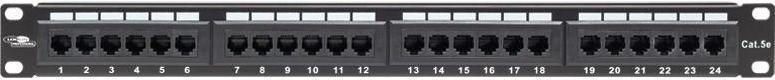 Lanview Patchpanel 1U Cat5e 24 Ports RJ-45 ungeschirmt Krone LPP110