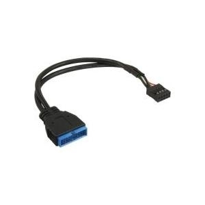 InLine® USB 2.0 zu 3.0 Adapterkabel intern, USB 2.0 Mainboard auf USB 3.0 intern, 0,15m (33449I)