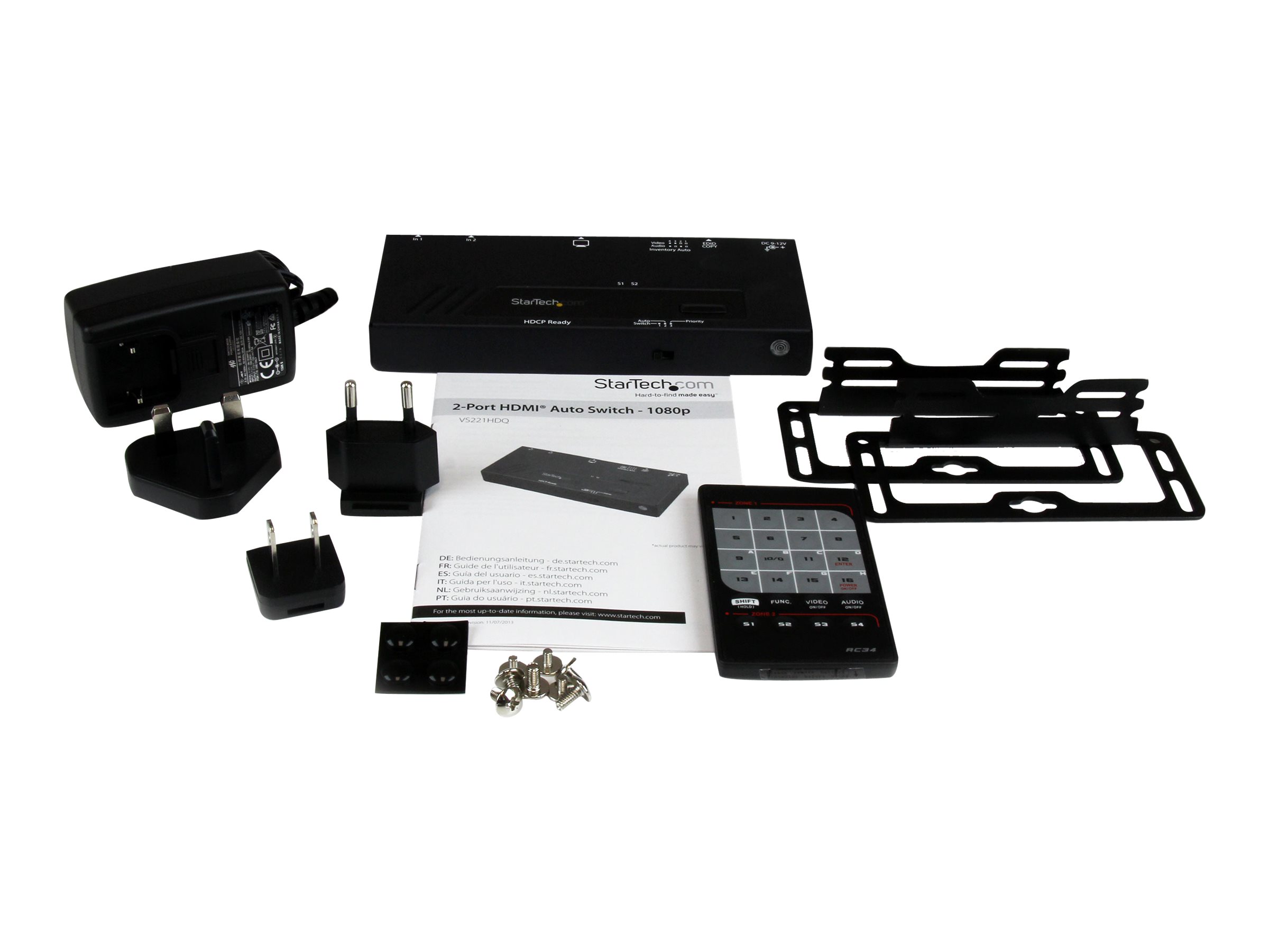 StarTech.com VS221HDQ 2-Port HDMI-Switch Automatisch und Priorität 1080p Schwarz