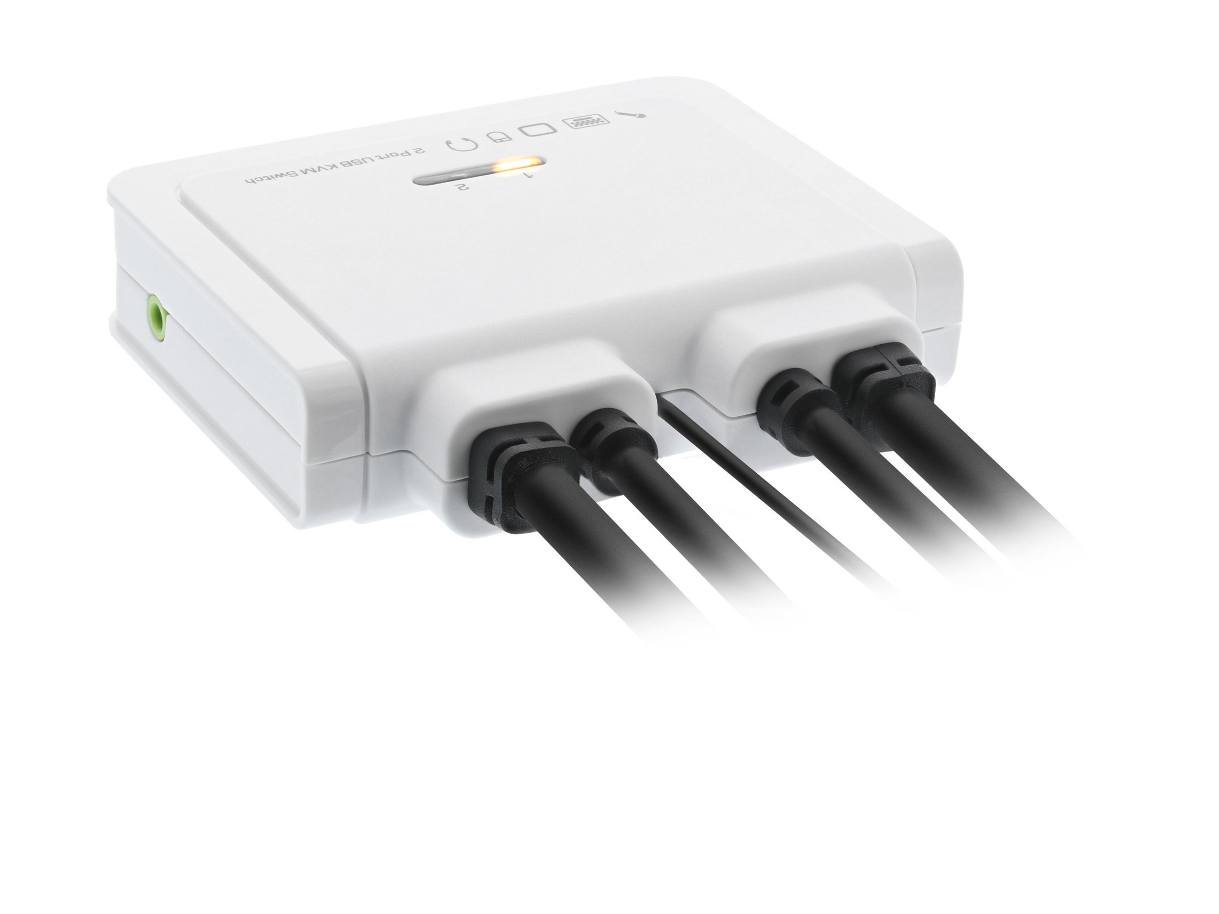 InLine 62613I KVM-Switch HDMI 4K 2 Port mit Audio und USB Weiß