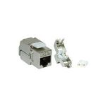 LogiLink Keystone Modul Kat.6A, Klasse EA, geschirmt, grau kleine kompakte Bauform, werkzeuglose Montage, RJ45 Kupp - 1 Stück (NK4003)
