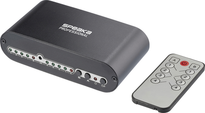 SpeaKa Professional SP-SW-200 Toslink-Switch 4x2 mit Fernbedienung Aluminiumgehäuse
