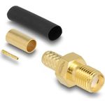 Delock SMA Buchse zum Crimpen LMR200mit passendem Schrumpfschlauch (91784)